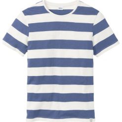 T-shirt w szerokie paski bonprix biel wełny - indygo w paski. Białe t-shirty męskie bonprix, m, bez wzorów, z wełny, bez kołnierzyka. Za 24.99 zł.