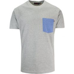 T-shirt Męski, z Kieszonką, Szary, Krótki Rękaw, U-neck, BAWEŁNA, Męski -KINGS. Szare t-shirty męskie Kings, l, bez wzorów, z bawełny, bez kołnierzyka. Za 69.00 zł.
