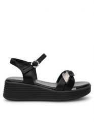 Lasocki Sandały WB-DANA-02 Czarny. Czarne sandały damskie Lasocki, bez wzorów, ze skóry, bez obcasa, na koturnie. Za 119.99 zł.