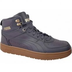 Buty do chodzenia męskie Puma Rebound Rugged. Szare buty sportowe na co dzień męskie Puma, z gumy, bez zapięcia, trekkingowe. Za 399.99 zł.