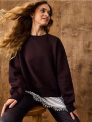 Bluza z bawełną z koronkową wstawką - brązowy. Brązowe bluzy bez kaptura damskie Sinsay, l, z bawełny. Za 49.99 zł.