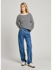 Pepe Jeans Sweter "Poppy" w kolorze granatowo-białym rozmiar: M. Niebieskie swetry klasyczne damskie Pepe Jeans, m, z bawełny, bez kołnierzyka. Za 171.28 zł.