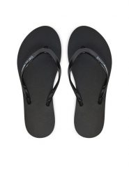 Emporio Armani Japonki XVQS09 XN118 00002 Czarny. Czarne klapki damskie Emporio Armani, bez wzorów, z tworzywa sztucznego, bez obcasa. Za 309.99 zł.