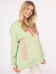 Zwillingsherz Bluza "Smile" w kolorze jasnozielonym rozmiar: L/XL. Zielone bluzy z kapturem damskie Zwillingsherz, l, z bawełny. Za 180.06 zł.