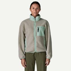 PATAGONIA Bluza damska W's Synch Jkt oatmeal heather w/thin ice-L. Niebieskie bluzy bez kaptura damskie Patagonia, l, z materiału. Za 645.45 zł.