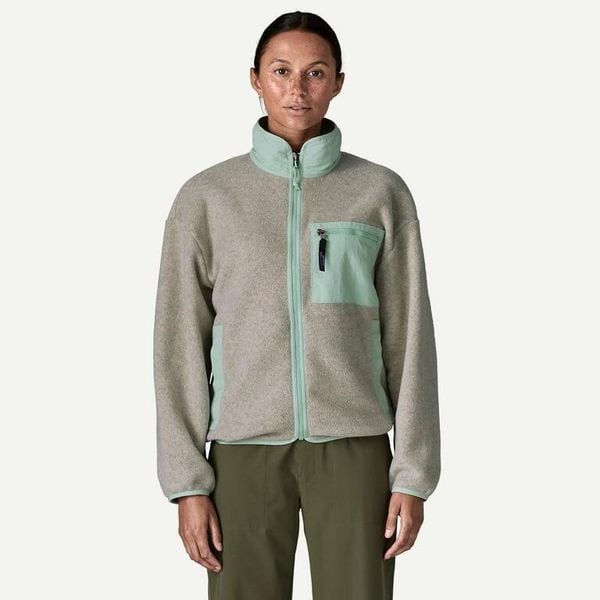 PATAGONIA Bluza damska W's Synch Jkt oatmeal heather w/thin ice-M. Niebieskie bluzy bez kaptura damskie Patagonia, m, z materiału. Za 617.65 zł.