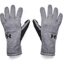 Rękawiczki męskie Under Armour Storm Fleece Gloves szaro-szare. Niebieskie rękawiczki męskie Under Armour, na jesień, bez wzorów, z materiału. Za 211.99 zł.