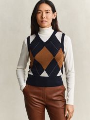 Gant Sweter bez rękawów z wełny merynosowej Kobiety Wełna merino niebieski, M. Niebieskie swetry klasyczne damskie Gant, m, z wełny, bez kołnierzyka. Za 799.95 zł.