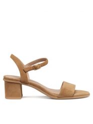 Geox Sandały D Aurely 50 D25RXB 00021 C6001 Brązowy. Brązowe sandały damskie Geox, bez wzorów, ze skóry, bez obcasa, na słupku. Za 459.99 zł.