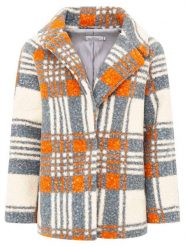 Zwillingsherz Płaszcz przejściowy w kolorze kremowo-szaroniebiesko-pomarańczowym rozmiar: L/XL. Brązowe płaszcze damskie Zwillingsherz, l, bez wzorów. Za 248.58 zł.