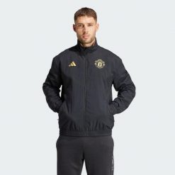 Bluza Manchester United Stone Roses Anthem. Czarne bluzy bez kaptura męskie Adidas, xs, z materiału. W wyprzedaży za 331.70 zł.