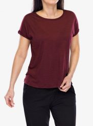 Koszulka merino damska Sensor Merino Air Traveller Tee SS. Czerwone topy sportowe damskie Sensor, m, bez wzorów, z poliamidu, bez ramiączek. Za 280.49 zł.