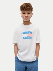 Tommy Hilfiger T-Shirt Graffiti KB0KB10546 Biały Regular Fit. Białe t-shirty chłopięce Tommy Hilfiger, bez wzorów, z bawełny, bez ramiączek. Za 129.99 zł.