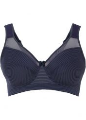 Biustonosz minimizer bez fiszbinów z wyściełanymi ramiączkami. Niebieskie biustonosze bonprix, bez wzorów. Za 77.99 zł.