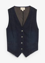 Kamizelka dżinsowa. Niebieskie kamizelki damskie bonprix. Za 127.99 zł.