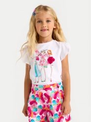 Mayoral T-Shirt 3004 Biały Regular Fit. Białe koszulki dziewczęce Mayoral, bez wzorów, z bawełny, bez ramiączek. Za 59.99 zł.