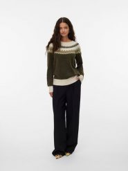 Vero Moda Sweter w kolorze khaki rozmiar: S. Brązowe swetry klasyczne damskie Vero Moda, s, z wełny, bez kołnierzyka. Za 82.83 zł.