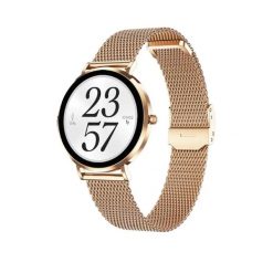 Zegarek smart Maxcom FW28 Mini złoty róż. Czerwone, cyfrowe zegarki męskie maxcom, ze stali. Za 486.75 zł.