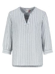 Sublevel Bluzka w kolorze biało-granatowym rozmiar: L. Białe bluzki damskie Sublevel, l, bez wzorów, z bawełny, bez kołnierzyka, bez ramiączek. Za 100.28 zł.