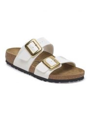 Birkenstock Klapki "Sydney" w kolorze białym rozmiar: 38. Białe klapki damskie Birkenstock, bez wzorów, bez obcasa. Za 419.24 zł.