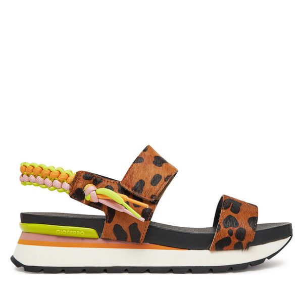 Sandały Gioseppo. Brązowe sandały damskie Gioseppo, bez wzorów, bez obcasa, na płaskiej podeszwie. Za 469.99 zł.