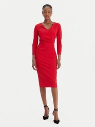 Rinascimento Sukienka koktajlowa CFC0126655003 Czerwony Slim Fit. Czerwone sukienki damskie RINASCIMENTO, s, bez wzorów, z syntetyku, wizytowe, bez kołnierzyka, bez ramiączek. Za 459.99 zł.