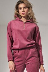 Sztruksowa Bluza na Stójce - Różowa. Czerwone bluzy bez kaptura damskie Figl, l, z elastanu. Za 229.00 zł.