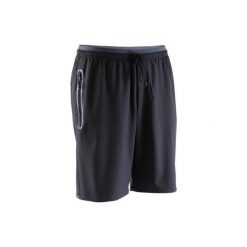 Spodenki do piłki nożnej F500 ZIP. Czarne szorty damskie KIPSTA, bez wzorów, z materiału. Za 39.99 zł.