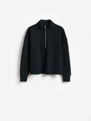 Bluza z dodatkiem modalu - czarny. Czarne bluzy bez kaptura damskie Reserved, l, z dzianiny. Za 129.99 zł.
