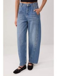 Trendyol Dżinsy - Baggy fit - w kolorze błękitnym rozmiar: 38. Niebieskie jeansy damskie Trendyol, z podwyższonym stanem. Za 123.82 zł.