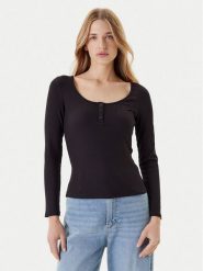 Guess Bluzka O5YI00 KCQ72 Czarny Regular Fit. Czarne bluzki damskie Guess, l, z aplikacjami, bez ramiączek. Za 179.99 zł.