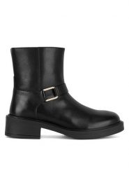 Sergio Bardi Botki WI32-E1060-02SB Czarny. Czarne botki damskie Sergio Bardi, ze skóry, bez obcasa, na płaskiej podeszwie, bez zapięcia. Za 279.99 zł.