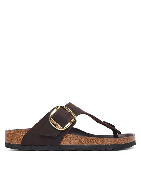 Birkenstock Japonki Gizeh Big Buckle 1033002 Brązowy ciemny. Brązowe klapki damskie Birkenstock, bez wzorów, ze skóry, bez obcasa. Za 611.99 zł.