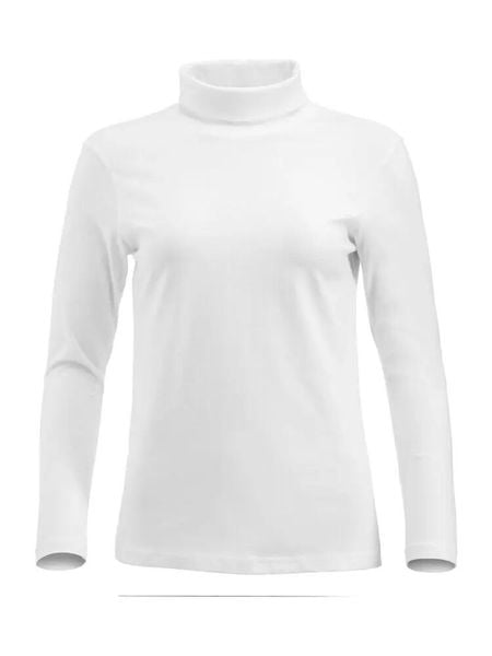 Clique Ezel - Golf damski z 100% czesanego bawełnianego dżerseju – white. Białe golfy damskie CLIQUE, xl, bez wzorów, z bawełny, bez ramiączek. Za 143.02 zł.