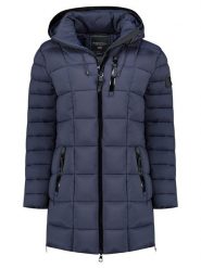 Geographical Norway Płaszcz pikowany "Bastia" w kolorze granatowym rozmiar: XXL. Niebieskie płaszcze damskie Geographical Norway, xxl, bez wzorów. Za 361.99 zł.