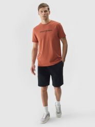 4F Spodenki dresowe męskie - czarne 3XL. Czarne szorty męskie 4f, z bawełny, bez kołnierzyka. Za 99.99 zł.