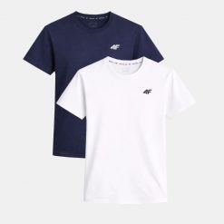 T-SHIRT MĘSKI 4F KOSZULKA ZESTAW KOMPLET 2 SZTUKI TTSHM3341. T-shirty sportowe męskie 4f, m, z bawełny, bez ramiączek, na fitness i siłownię. Za 86.00 zł.