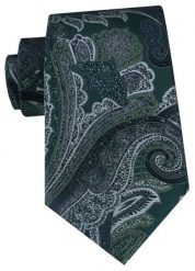 Męski Krawat - Chattier - Odcienie Ciemnej Zieleni, Wzór Orientalny. Zielone krawaty i muchy męskie Chattier, bez wzorów, z tkaniny, eleganckie. Za 55.00 zł.