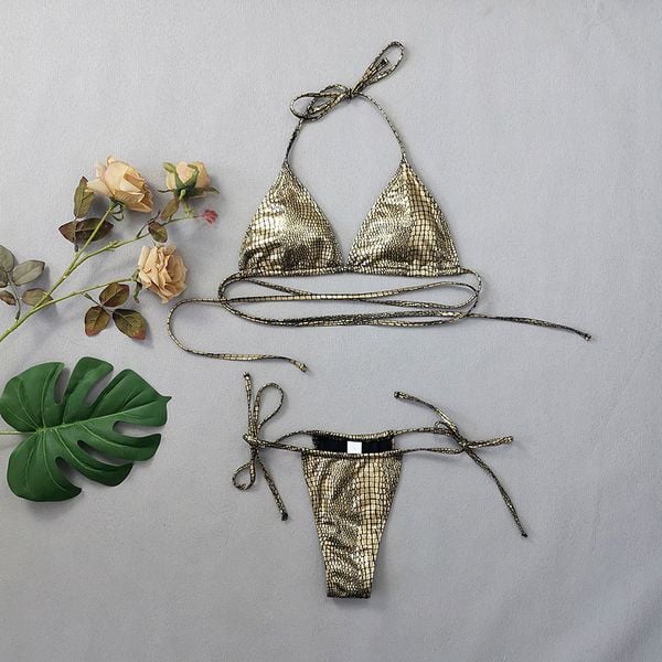 Bikini z wzorem zwierzęcym odporne na chlor i słoną wodę Lenke. Żółte bikini damskie Intica, bez wzorów. Za 139.00 zł.
