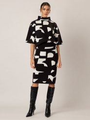 APART Spódnica w kolorze czarno-białym rozmiar: 36/38. Czarne spódniczki damskie Apart, bez wzorów, z podwyższonym stanem, midi. Za 184.89 zł.