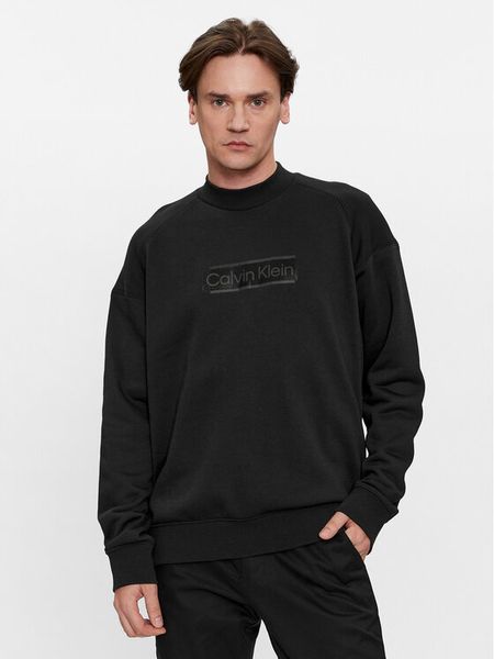 Calvin Klein Bluza Festive Logo K10K112058 Czarny Comfort Fit. Czarne bluzy bez kaptura męskie CALVIN KLEIN, m, z bawełny. Za 399.99 zł.