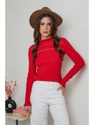 Soft Cashmere Sweter w kolorze czerwonym rozmiar: 34/36. Czerwone golfy damskie Soft Cashmere, bez wzorów, z kaszmiru, bez ramiączek. Za 79.21 zł.