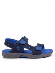 Timberland Sandały Moss Jump 2 Strap Sandal TB0A1YNS0191 Granatowy. Niebieskie sandały chłopięce Timberland, z materiału, bez zapięcia. Za 179.99 zł.