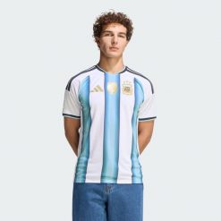 Koszulka podstawowa Argentyna 26. Białe t-shirty sportowe męskie Adidas, bez ramiączek, do piłki nożnej, climacool (adidas). Za 439.00 zł.