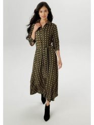Aniston Sukienka w kolorze czarno-zielono-żółtym rozmiar: 46. Czarne sukienki damskie Aniston, bez wzorów, z tkaniny, bez kołnierzyka, bez ramiączek, maxi. Za 114.98 zł.