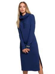 Made of emotion Sukienka w kolorze ciemnoniebieskim rozmiar: M. Niebieskie sukienki damskie Made Of Emotion, na co dzień, m, bez wzorów, bez kołnierzyka, bez ramiączek, maxi, proste. Za 237.45 zł.