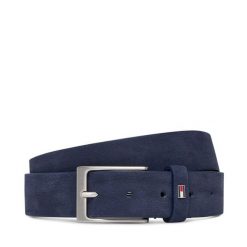 Pasek Tommy Hilfiger. Niebieskie paski męskie Tommy Hilfiger, bez wzorów, z nubiku. Za 249.99 zł.