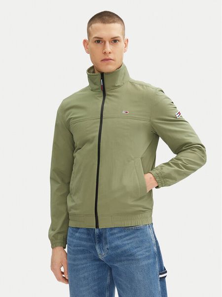 Tommy Jeans Kurtka przejściowa Essential Casual DM0DM15382 Zielony Regular Fit. Zielone kurtki męskie Tommy Jeans, m, bez wzorów, z jeansu, casualowe, bez kaptura. Za 339.99 zł.