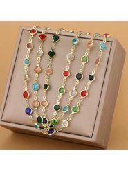 Atelier MIU Pozłacany naszyjnik z cyrkoniami - dł. 48 cm rozmiar: onesize. Żółte naszyjniki damskie atelier MIU, pozłacane. Za 43.99 zł.