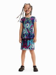 Desigual Sukienka codzienna 23SGVK19 Niebieski Regular Fit. Niebieskie sukienki dziewczęce Desigual, bez wzorów, z wiskozy, bez ramiączek. Za 469.99 zł.